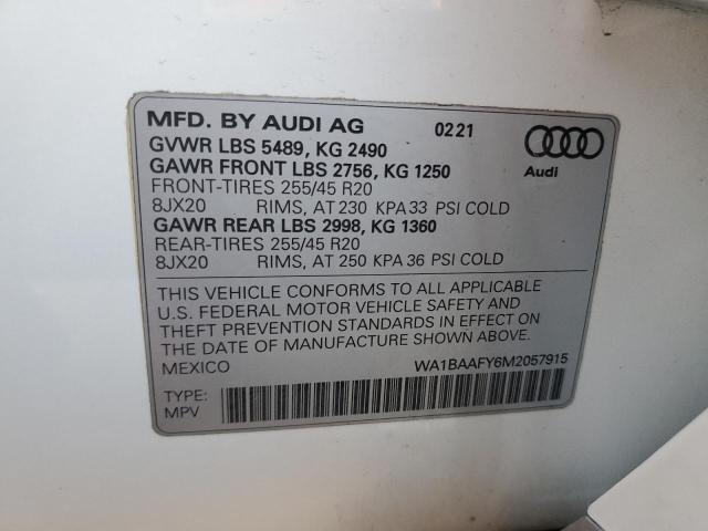 WA1BAAFY6M2057915 2021 AUDI Q5, photo no. 12