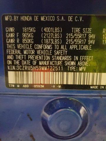 3CZRU5H59MM722511 HONDA HR-V 2021