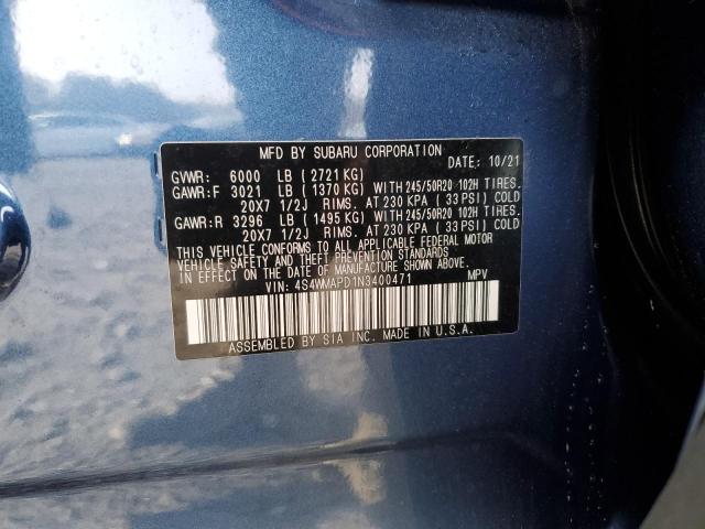 4S4WMAPD1N3400471 | 2022 SUBARU ASCENT LIM