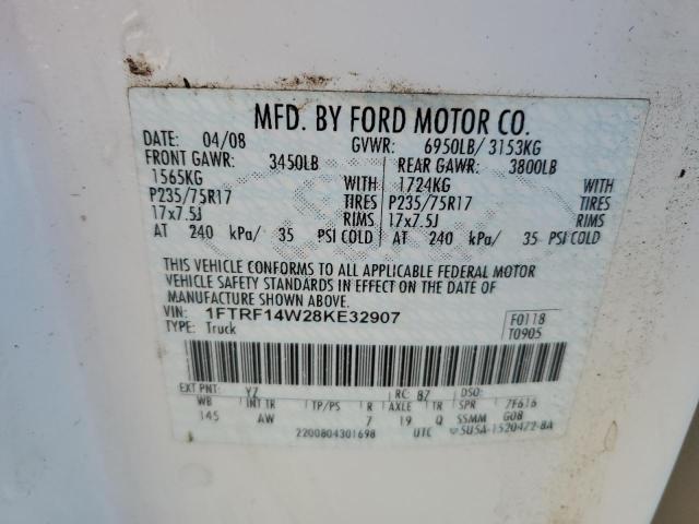 1FTRF14W28KE32907 | 2008 Ford f150