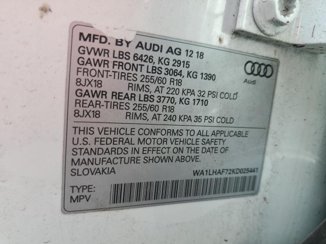 VIN WA1LHAF72KD025441 2019 Audi Q7, Premium Plus no.13