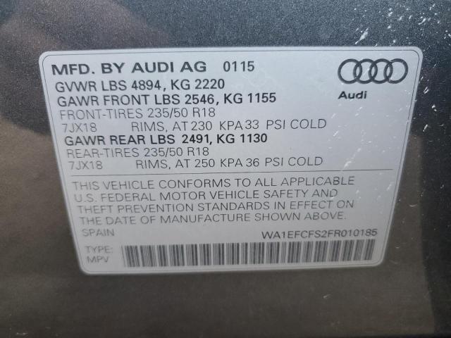 VIN WA1EFCFS2FR010185 2015 AUDI Q3 no.13