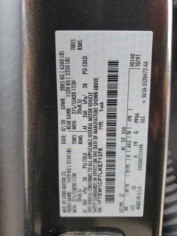 1FTEW1CP7LKE71378 FORD F-150 2020