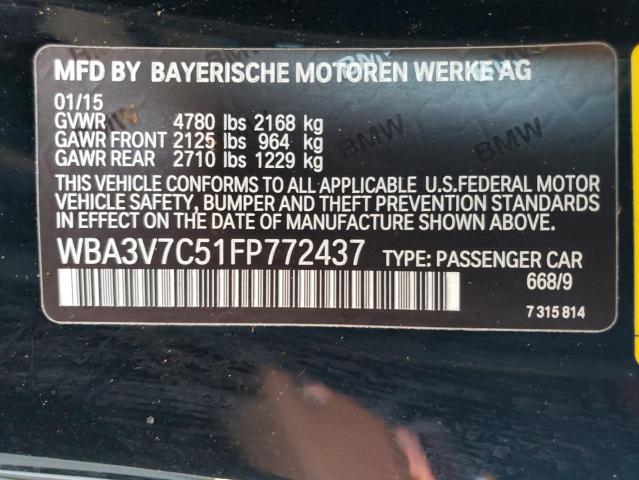 2015 BMW 428 I Sulev VIN: WBA3V7C51FP772437 Lot: 79311663