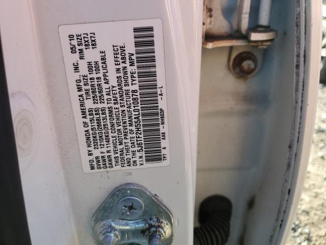 2010 Honda Accord Crosstour Exl VIN: 5J6TF2H55AL010878 Lot: 80336843