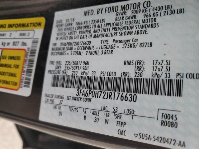 VIN 3FA6P0H72JR176630 2018 FORD FUSION no.12