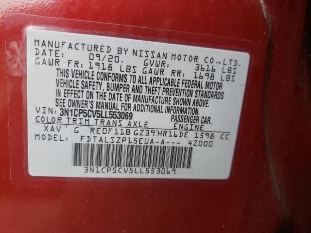 2020 NISSAN KICKS SV 3N1CP5CV5LL553069