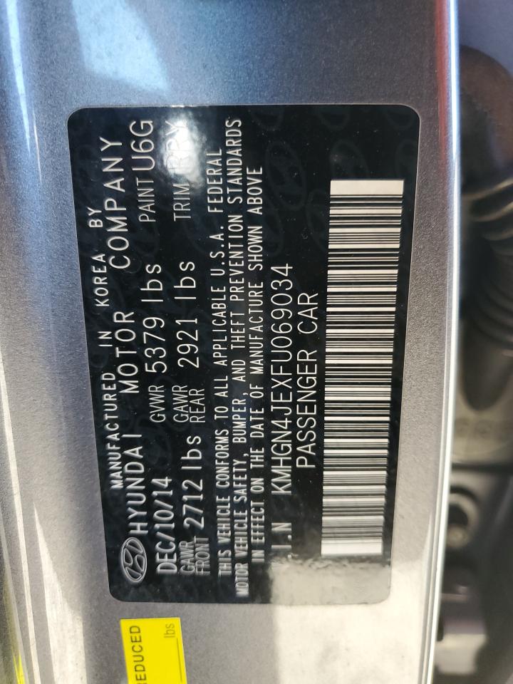 KMHGN4JEXFU069034 2015 Hyundai Genesis 3.8L