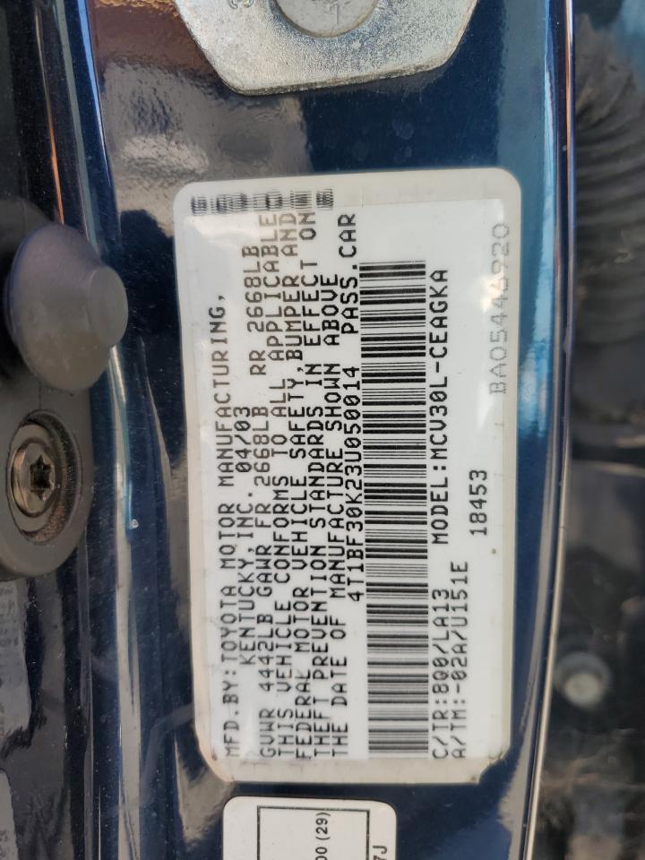 4t1bf30k23u050014 4T1BF30K23U050014 2003 Toyota Camry Le