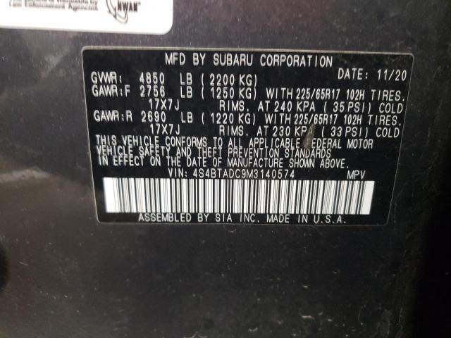 4S4BTADC9M3140574 | 2021 SUBARU OUTBACK PR