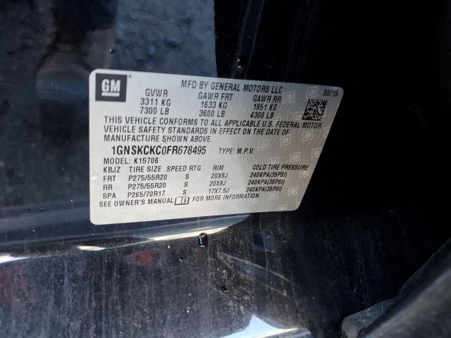 2015 CHEVROLET TAHOE 1GNSKCKC0FR678495