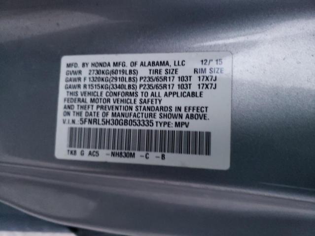 5FNRL5H30GB053335 | 2016 HONDA ODYSSEY SE