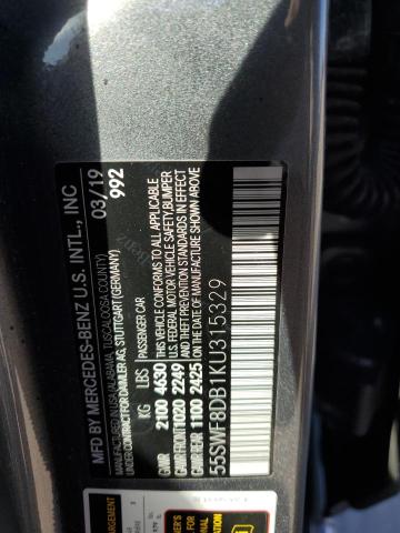 2019 Mercedes-Benz C 300 VIN: 55SWF8DB1KU315329 Lot: 79547833