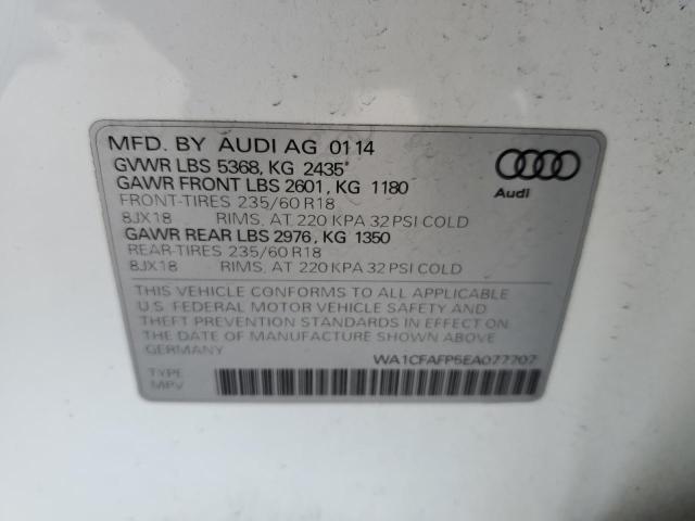 WA1CFAFP5EA077707 | 2014 AUDI Q5 PREMIUM