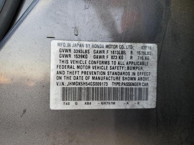 2016 HONDA FIT JHMGK5H54GS009173