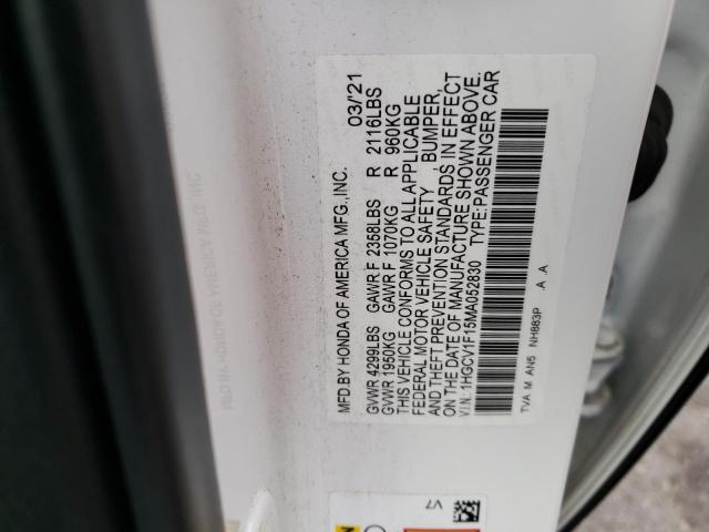 1HGCV1F15MA052830 | 2021 HONDA ACCORD LX