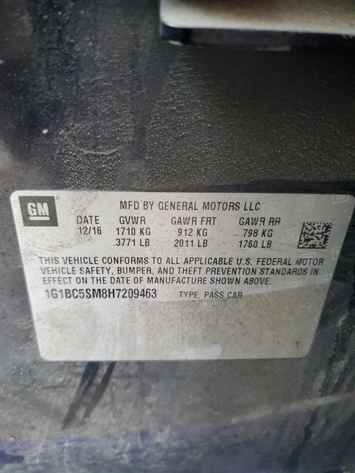 1G1BC5SM8H7209463 CHEVROLET CRUZE 2017