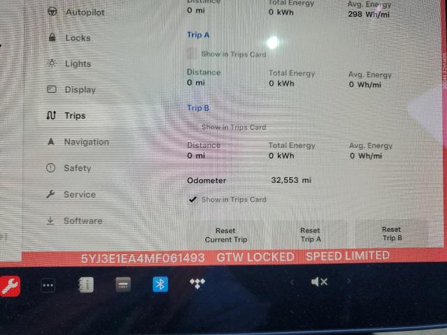 5YJ3E1EA4MF061493 | 2021 TESLA MODEL 3