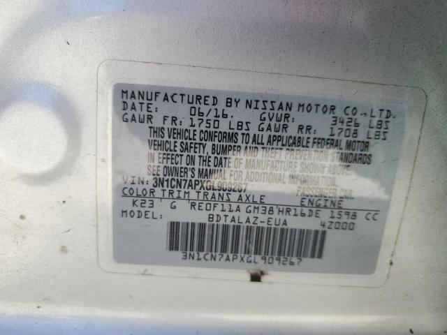 3N1CN7APXGL909267 NISSAN VERSA 2016