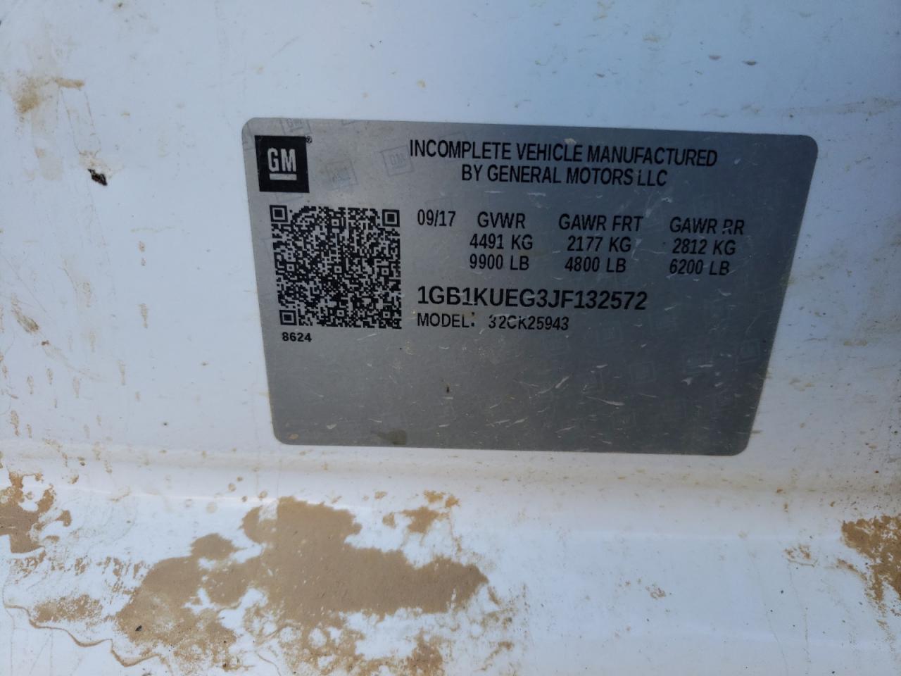 1GB1KUEG3JF132572 CHEVROLET ALL Models 2018