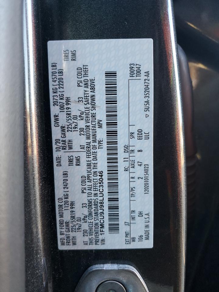 1FMCU9J98LUC35046 FORD ESCAPE 2020