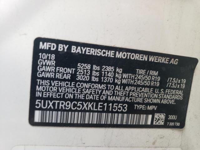 5UXTR9C5XKLE11553 2019 BMW X3, photo no. 14