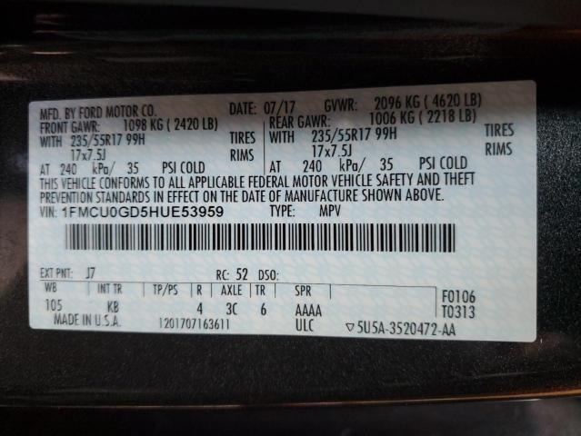 1FMCU0GD5HUE53959 | 2017 FORD ESCAPE SE