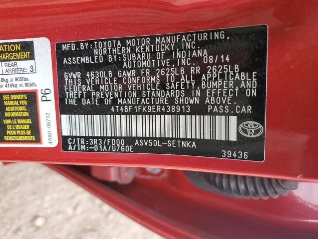 4T4BF1FK9ER438913 | 2014 TOYOTA CAMRY L