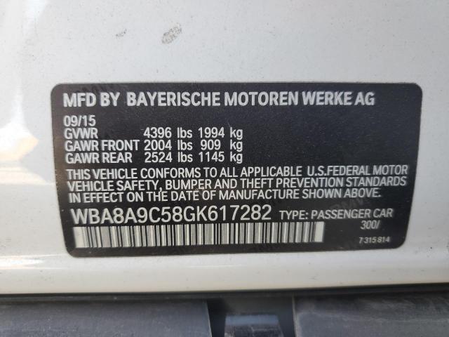 WBA8A9C58GK617282 | 2016 BMW 320 I