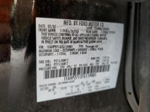 1FAHP27137G159885 | 2007 Ford five hundred sel