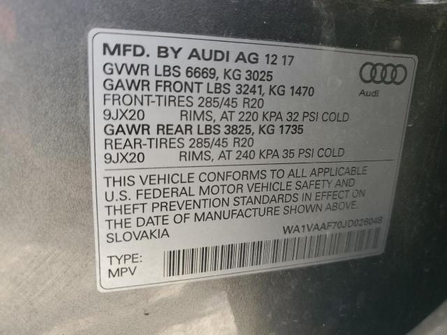 WA1VAAF70JD026048 2018 AUDI Q7, photo no. 12