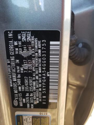 5XYPG4A54GG031753 | 2016 KIA SORENTO LX