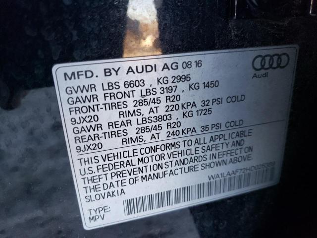 WA1LAAF72HD025369 2017 AUDI Q7, photo no. 14