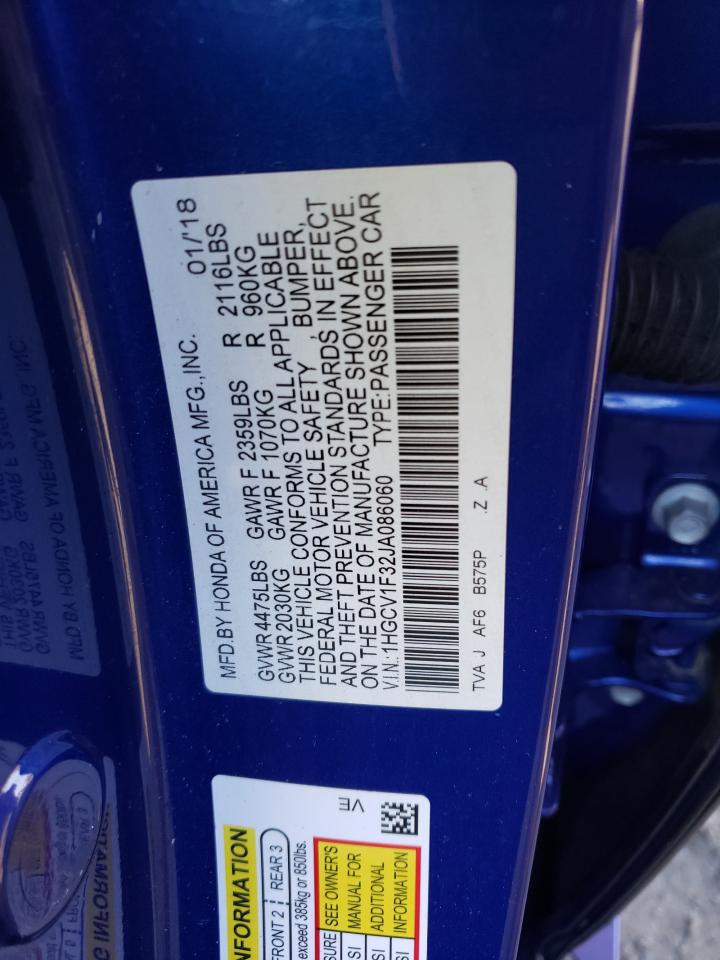 1HGCV1F32JA086060 2018 Honda Accord Sport