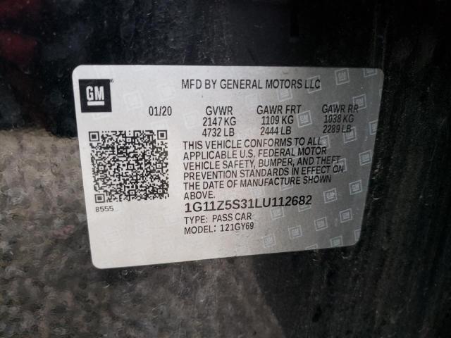 1G11Z5S31LU112682 | 2020 CHEVROLET IMPALA LT