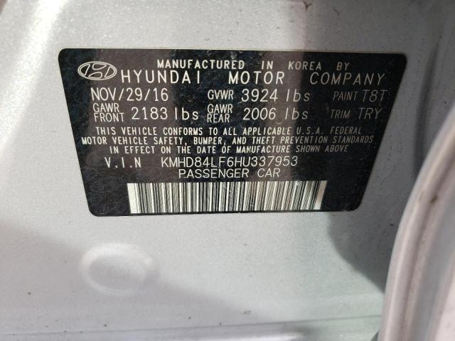 KMHD84LF6HU337953 | 2017 HYUNDAI ELANTRA SE