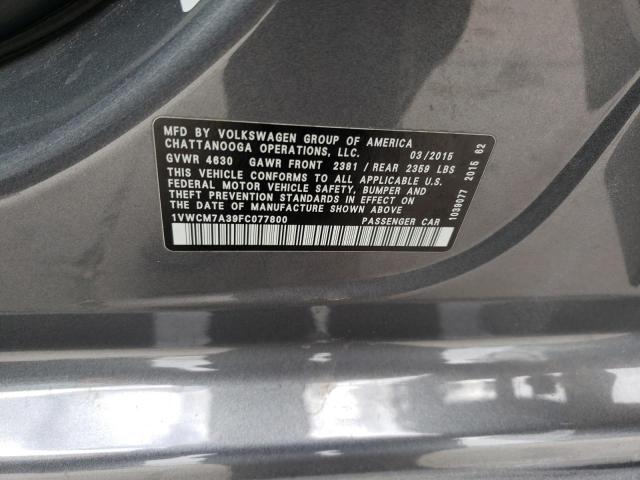 2015 VOLKSWAGEN PASSAT SEL - 1VWCM7A39FC077800