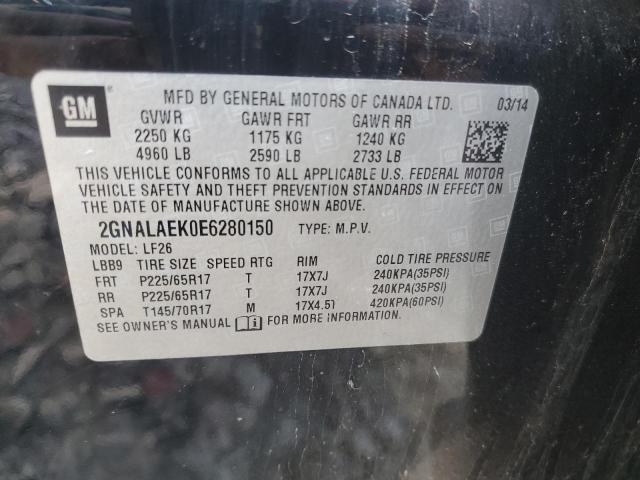 2GNALAEK0E6280150 | 2014 CHEVROLET EQUINOX LS