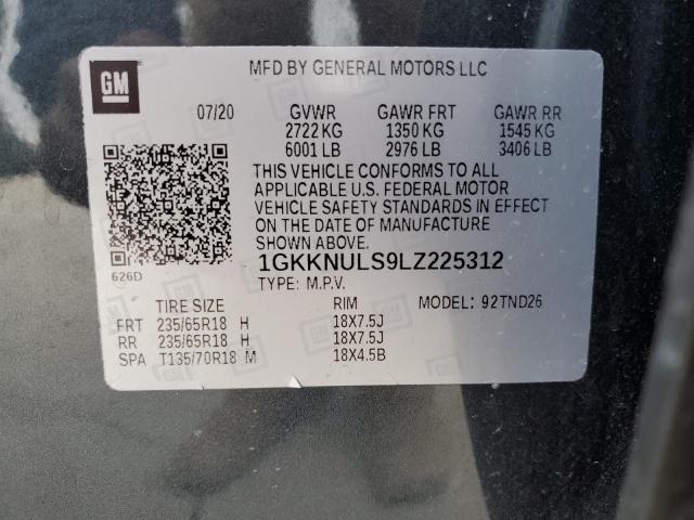 1GKKNULS9LZ225312 | 2020 GMC ACADIA SLT