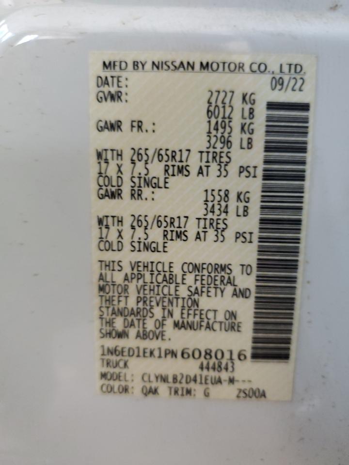 1N6ED1EK1PN608016 NISSAN FRONTIER 2023