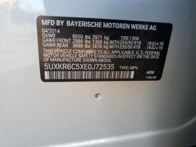 VIN 5UXKR6C5XE0J72535 2014 BMW X5, Xdrive50I no.13