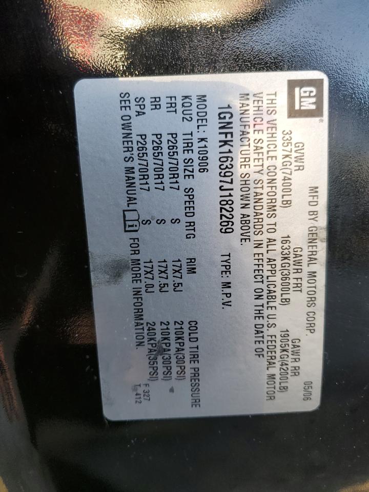 1gnfk16397j182269 1GNFK16397J182269 2007 Chevrolet Suburban K1500