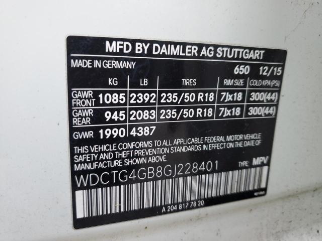 VIN WDCTG4GB8GJ228401 2016 Mercedes-Benz GLA-Class,... no.13