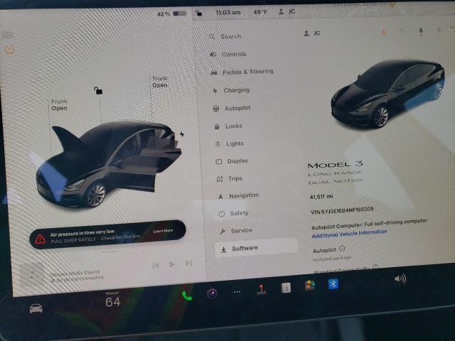 5YJ3E1EB4NF192305 | 2022 Tesla model 3