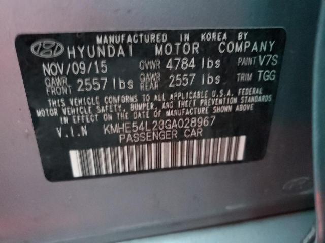 KMHE54L23GA028967 | 2016 HYUNDAI SONATA PLU