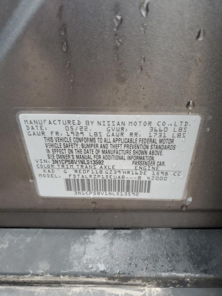 3N1CP5BV1NL513592 NISSAN KICKS 2022