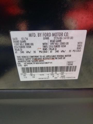 1FM5K7F85GGC06711 Ford Explorer Limited