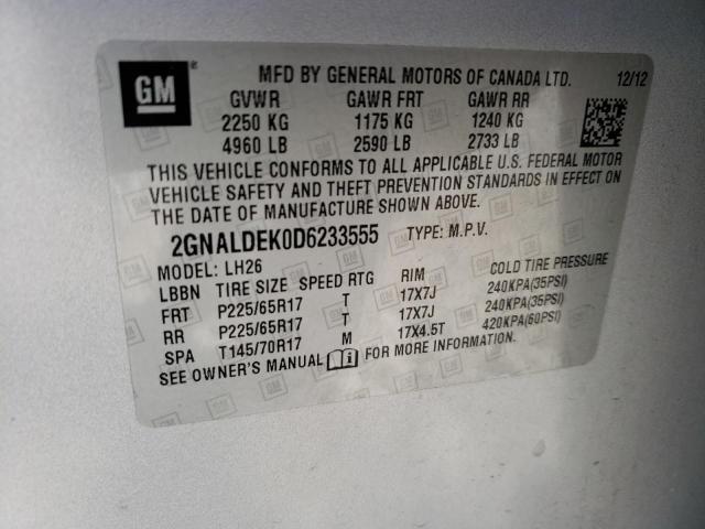 2GNALDEK0D6233555 | 2013 Chevrolet equinox lt