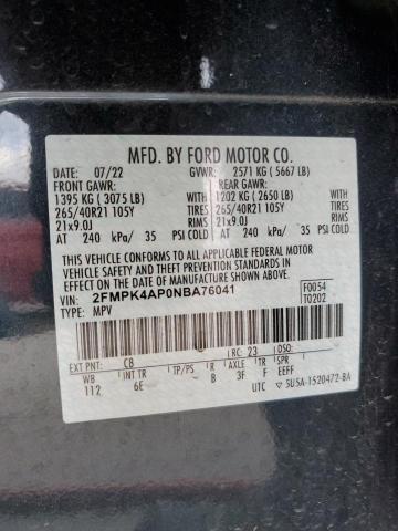 2FMPK4AP0NBA76041 | 2022 FORD EDGE ST