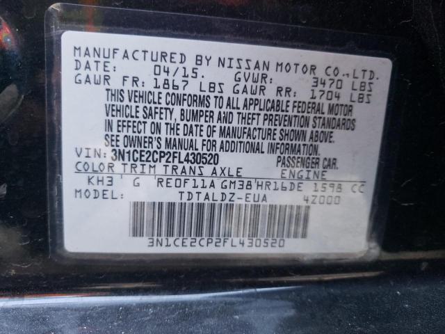 3N1CE2CP2FL430520 | 2015 NISSAN VERSA NOTE